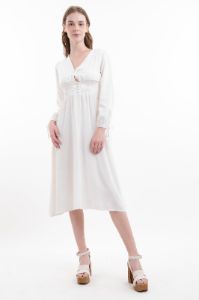 Vestido maxi botones delanteros sold by Shasa