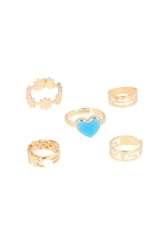 5Pr Anillos Corazon sold by Shasa