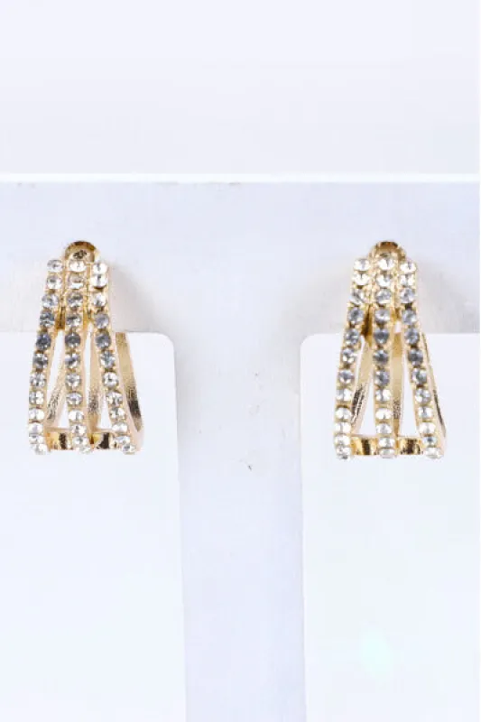 Arracadas 3 Lineas Brillos sold by Shasa