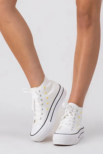 Tenis canvas margaritas plataforma sold by Shasa