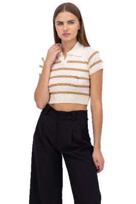 Top Tejido Cuello Polo Rayas sold by Shasa