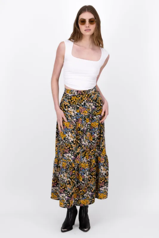 Falda Midi Flores Amplio sold by Shasa