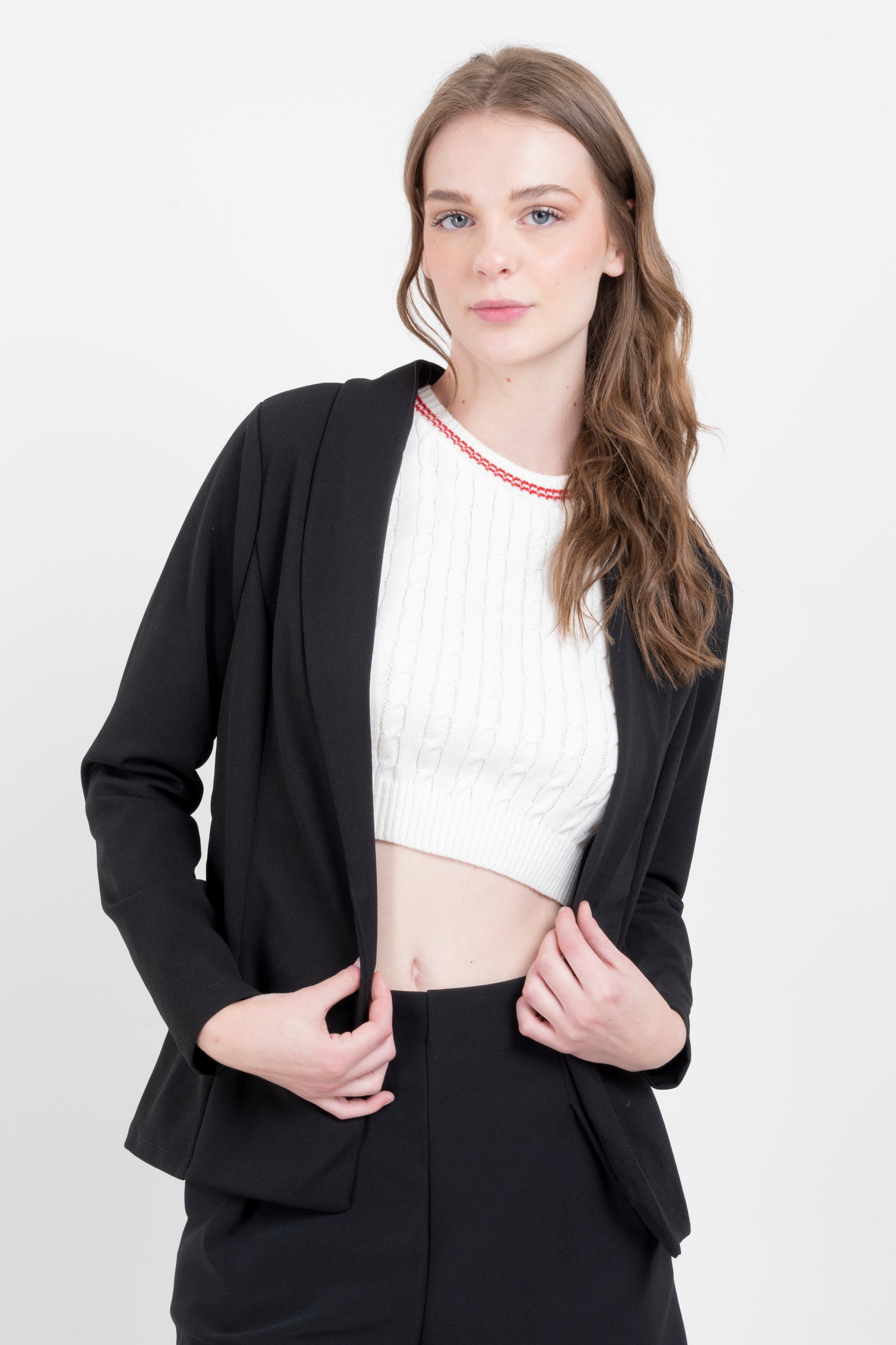 Saco liso abierto cuello solapa sold by Shasa