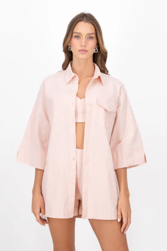 Camisa Lisa Manga Larga Det Bolsa sold by Shasa