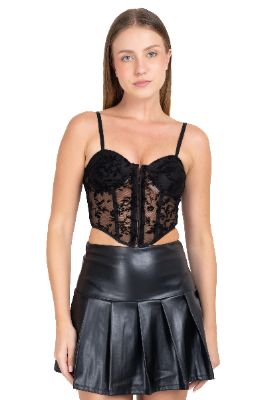 Top bustier mesh flores flock sold by Shasa
