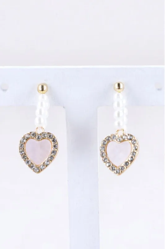 Aretes Corazon Perlas sold by Shasa