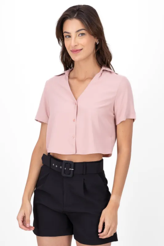 Camisa lisa manga corta con botones Hypsters sold by Shasa