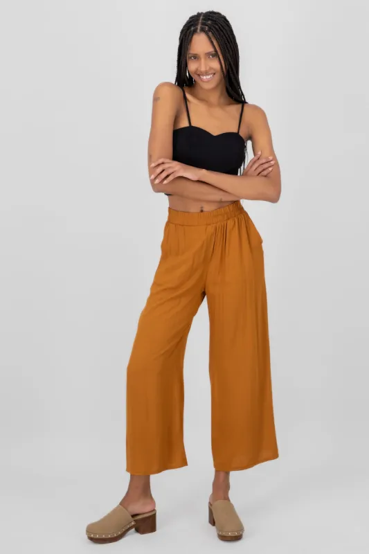 Pantalón Wide Leg Cintura Alta Fruncida sold by Shasa