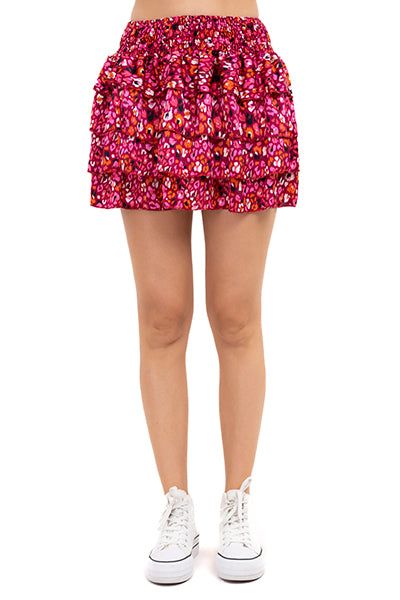 Falda mini olanes flores sold by Shasa