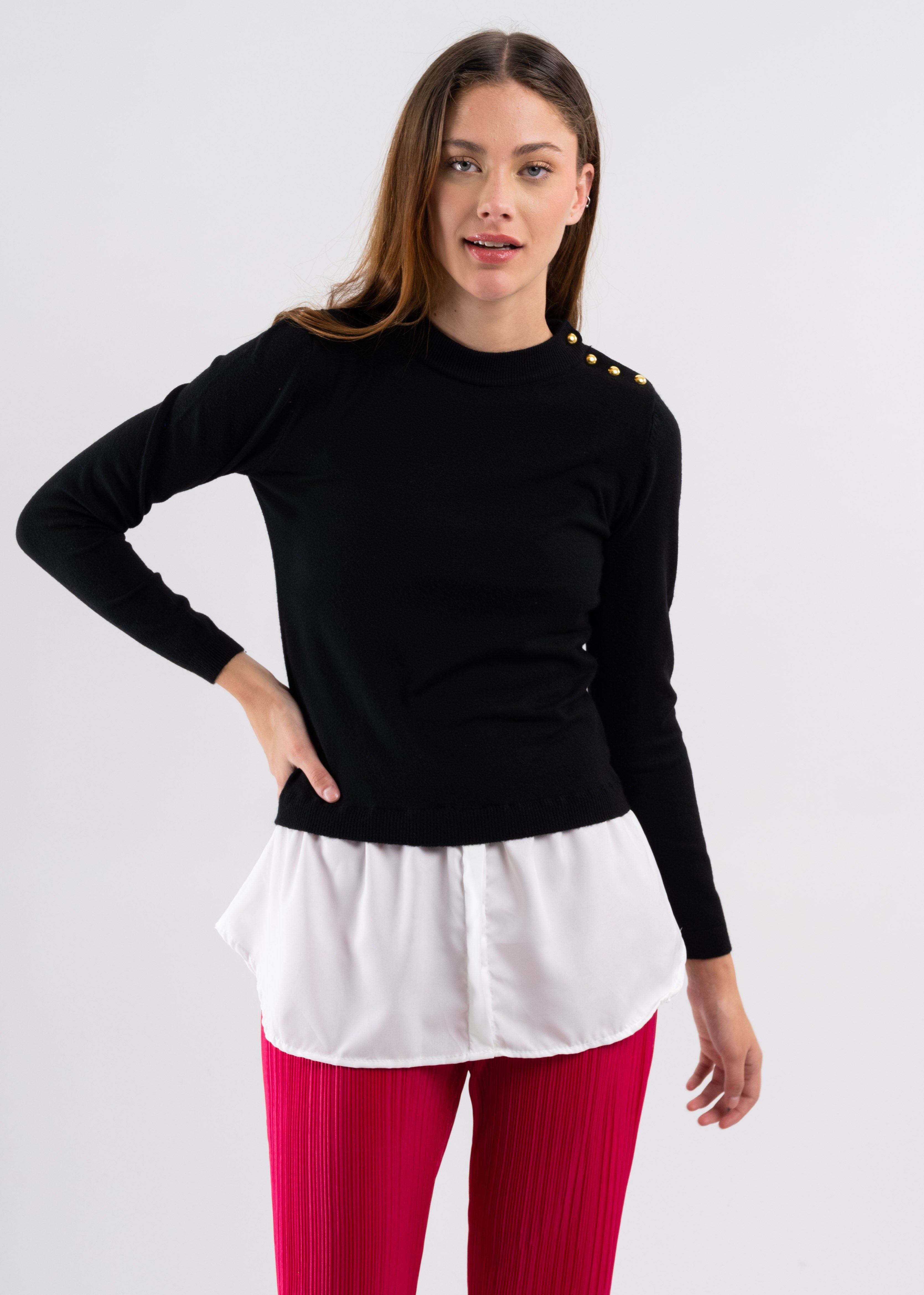 Suéter Cuello Alto Simulación Camisa sold by Shasa