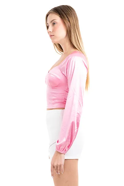 Blusa crop bustier satín sold by Shasa product image thumbnail 3