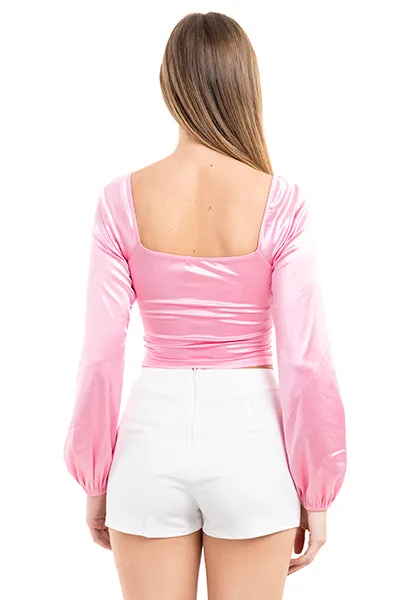Blusa crop bustier satín sold by Shasa product image thumbnail 4