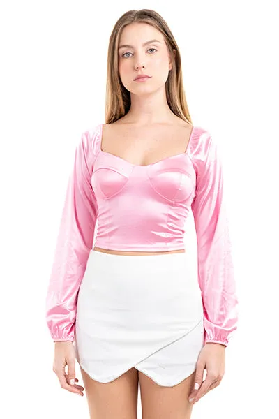 Blusa crop bustier satín sold by Shasa product image thumbnail 2