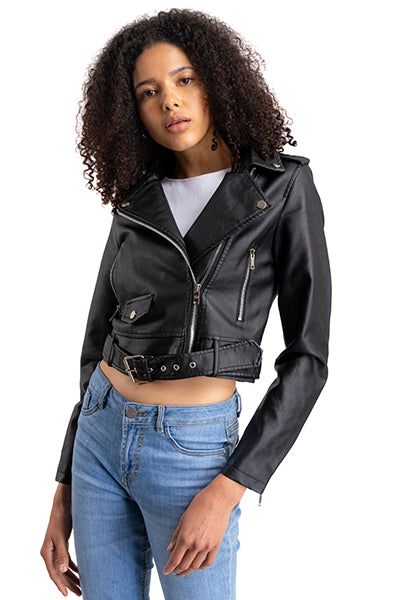 Chamarra biker efecto piel cierre sold by Shasa product image thumbnail 2