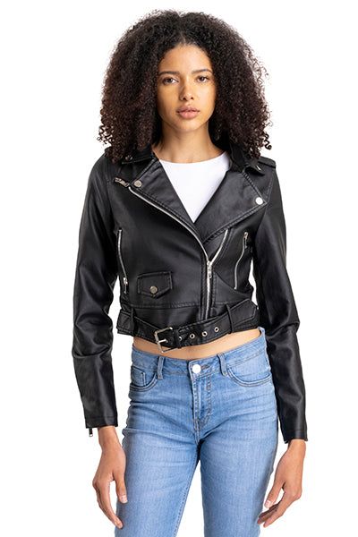 Chamarra biker efecto piel cierre sold by Shasa product image thumbnail 3