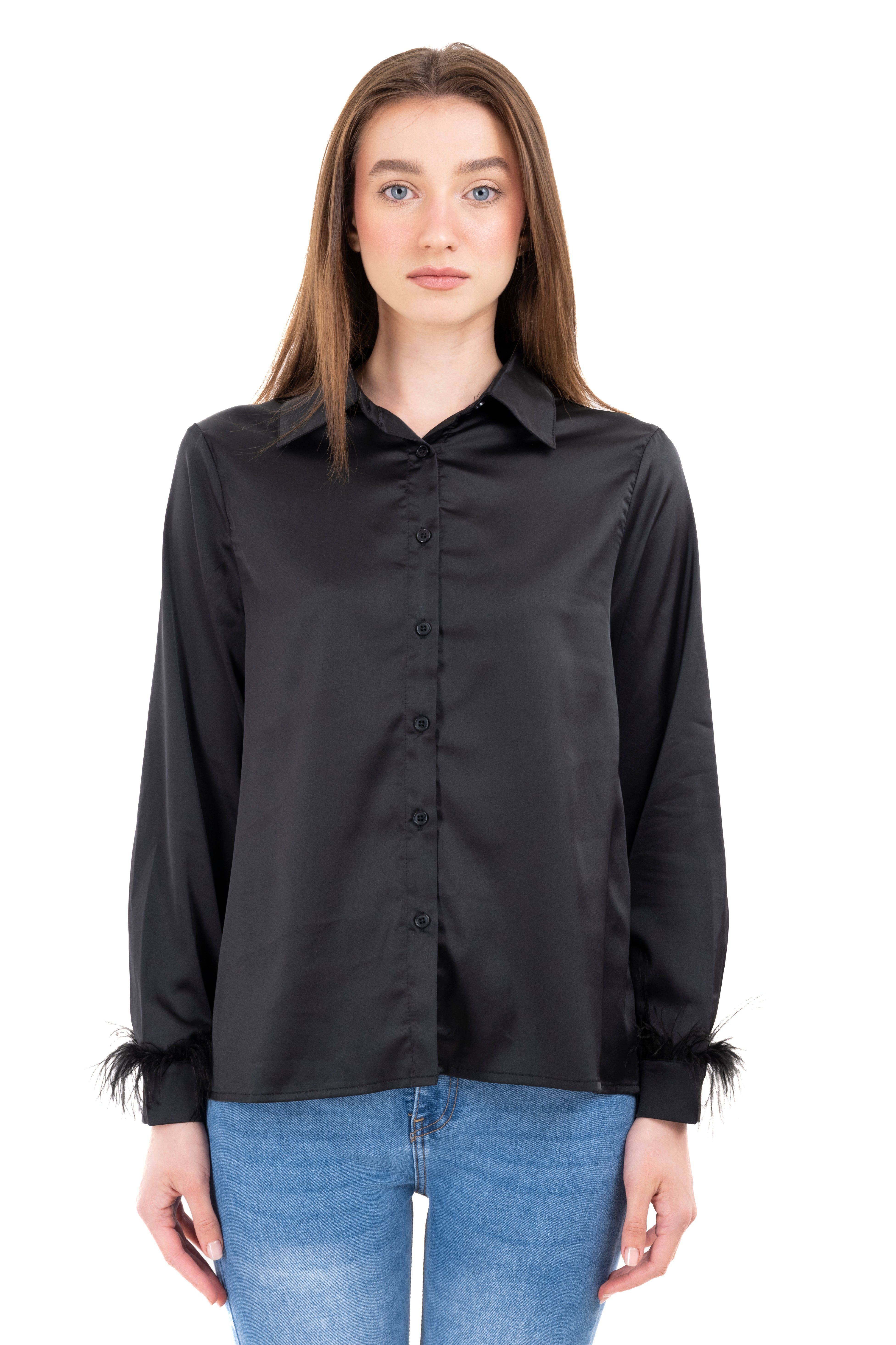 Camisa satín plumas puños sold by Shasa product image thumbnail 2