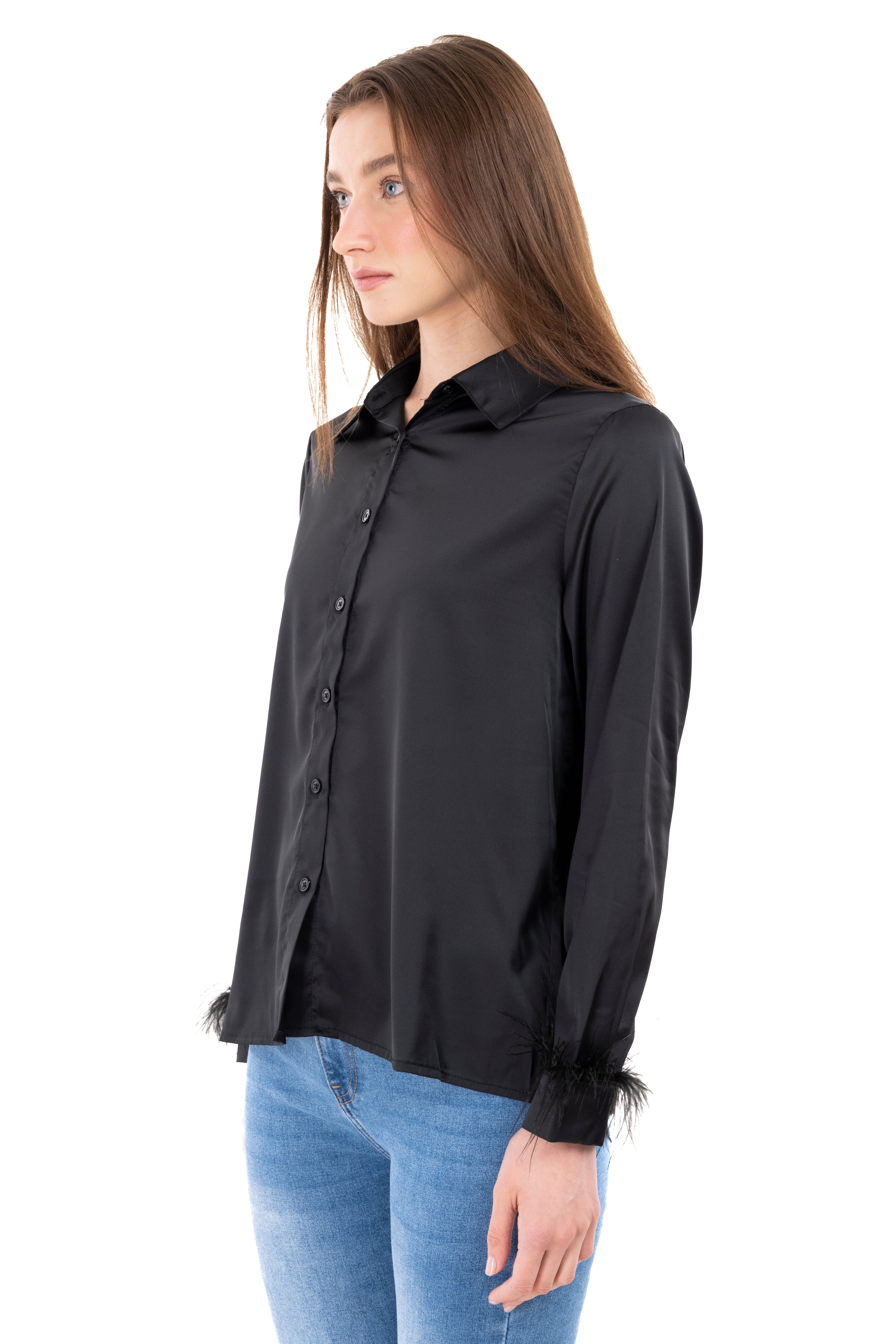 Camisa satín plumas puños sold by Shasa product image thumbnail 3