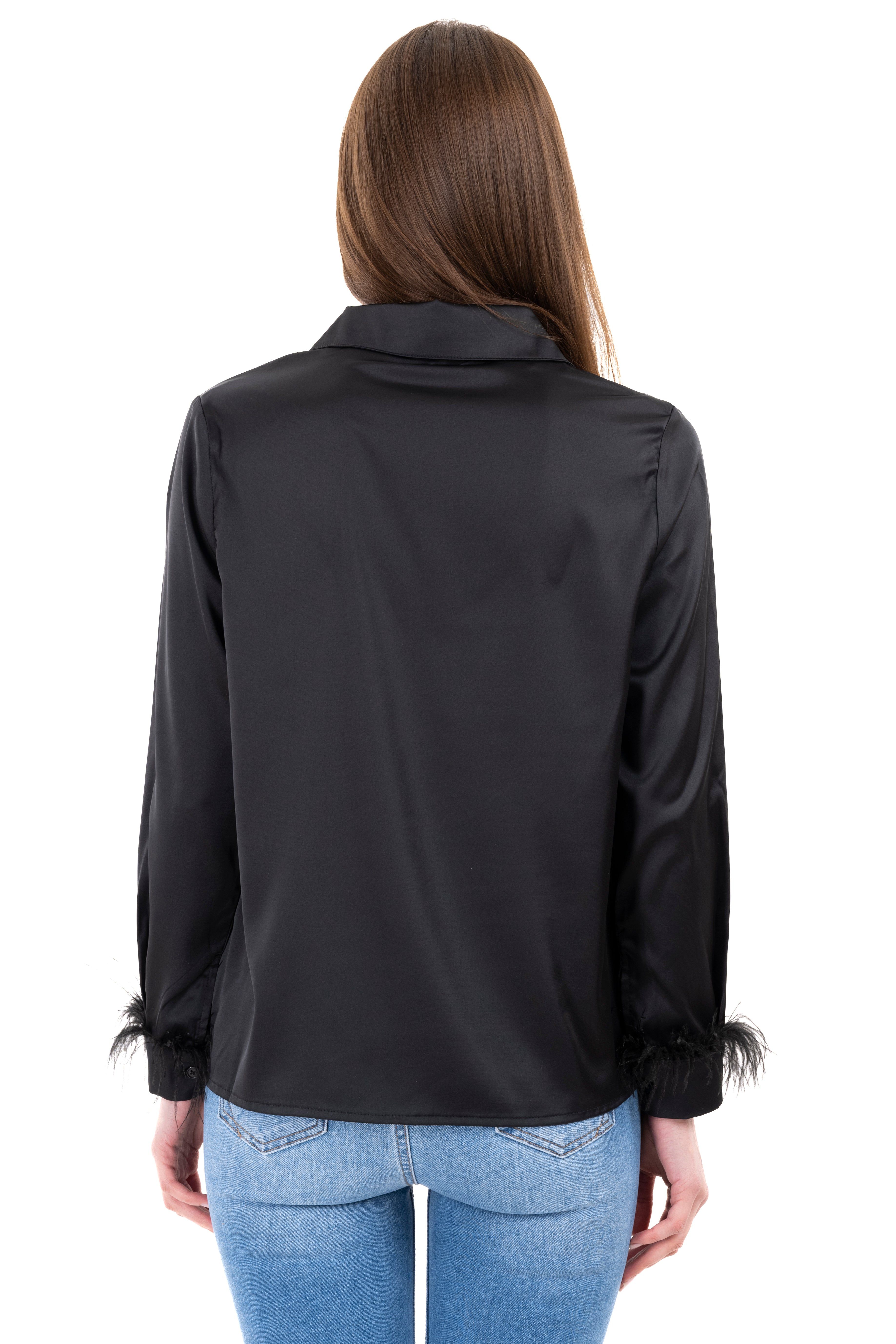 Camisa satín plumas puños sold by Shasa product image thumbnail 4