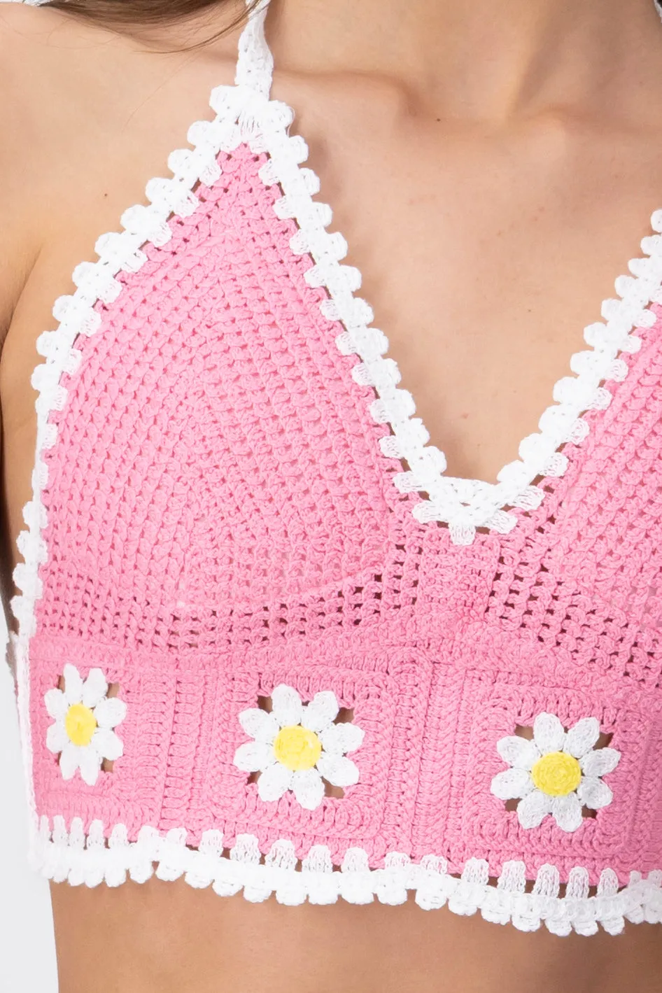 Top crop crochet flores sold by Shasa product image thumbnail 5