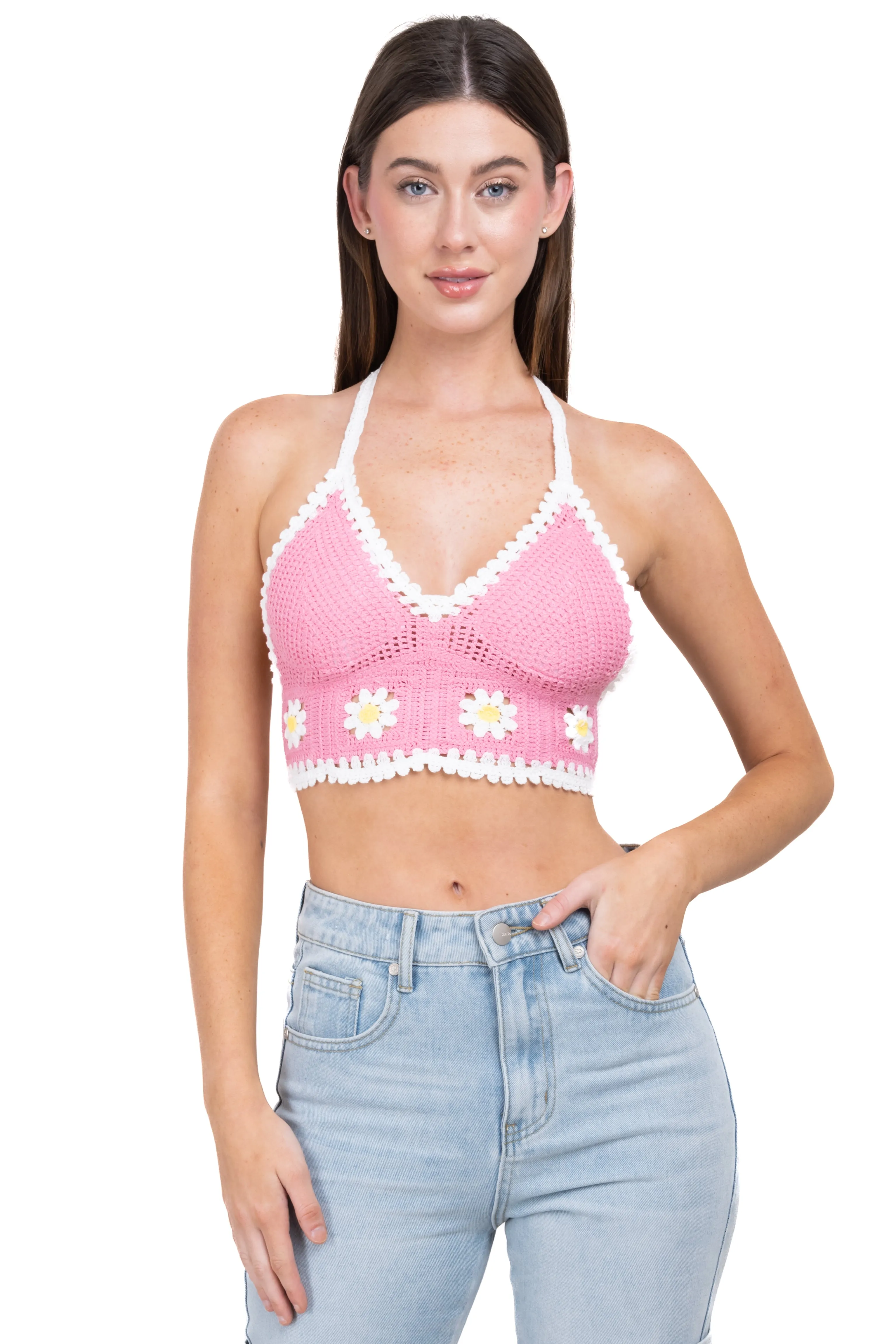 Top crop crochet flores sold by Shasa product image thumbnail 2
