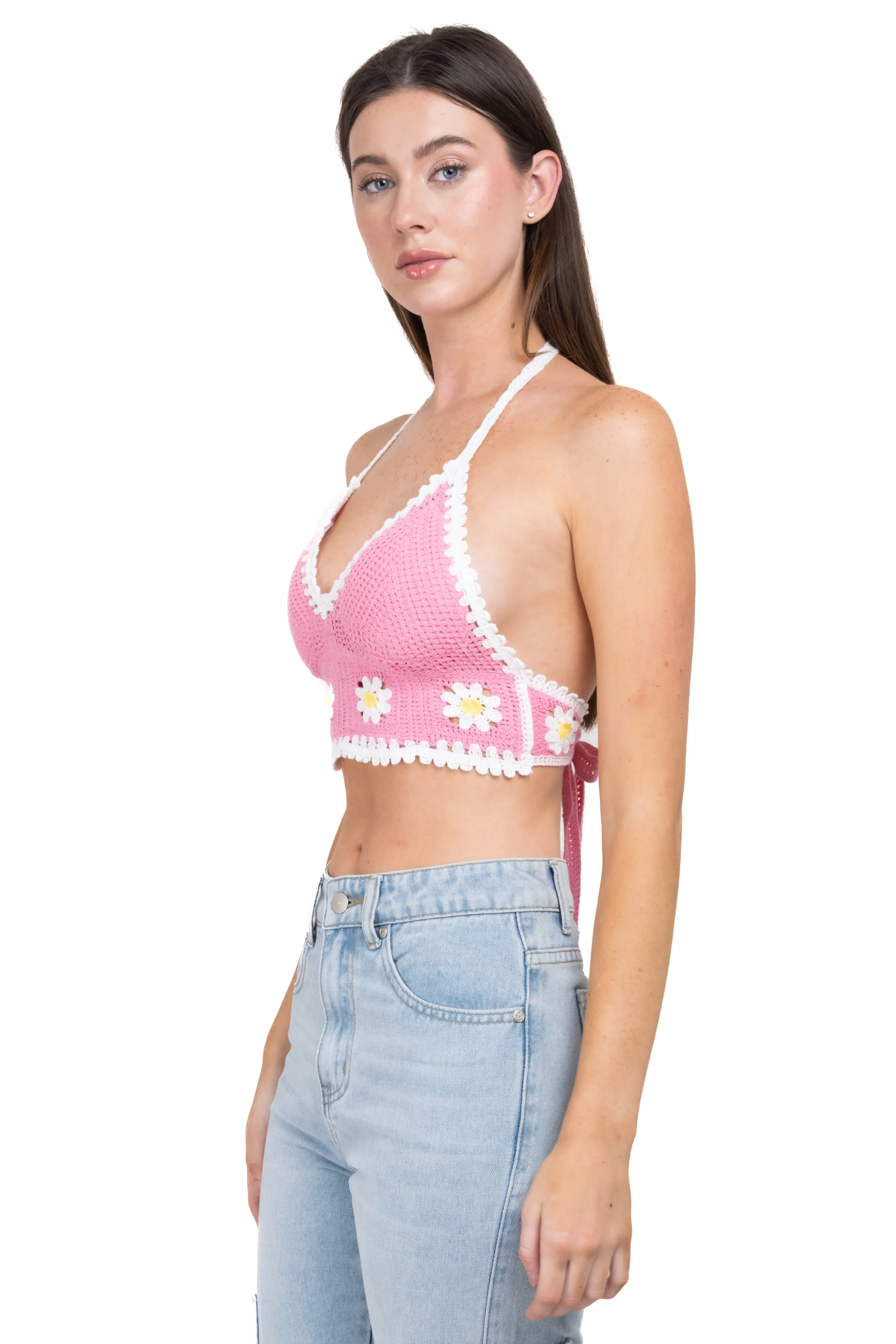 Top crop crochet flores sold by Shasa product image thumbnail 3