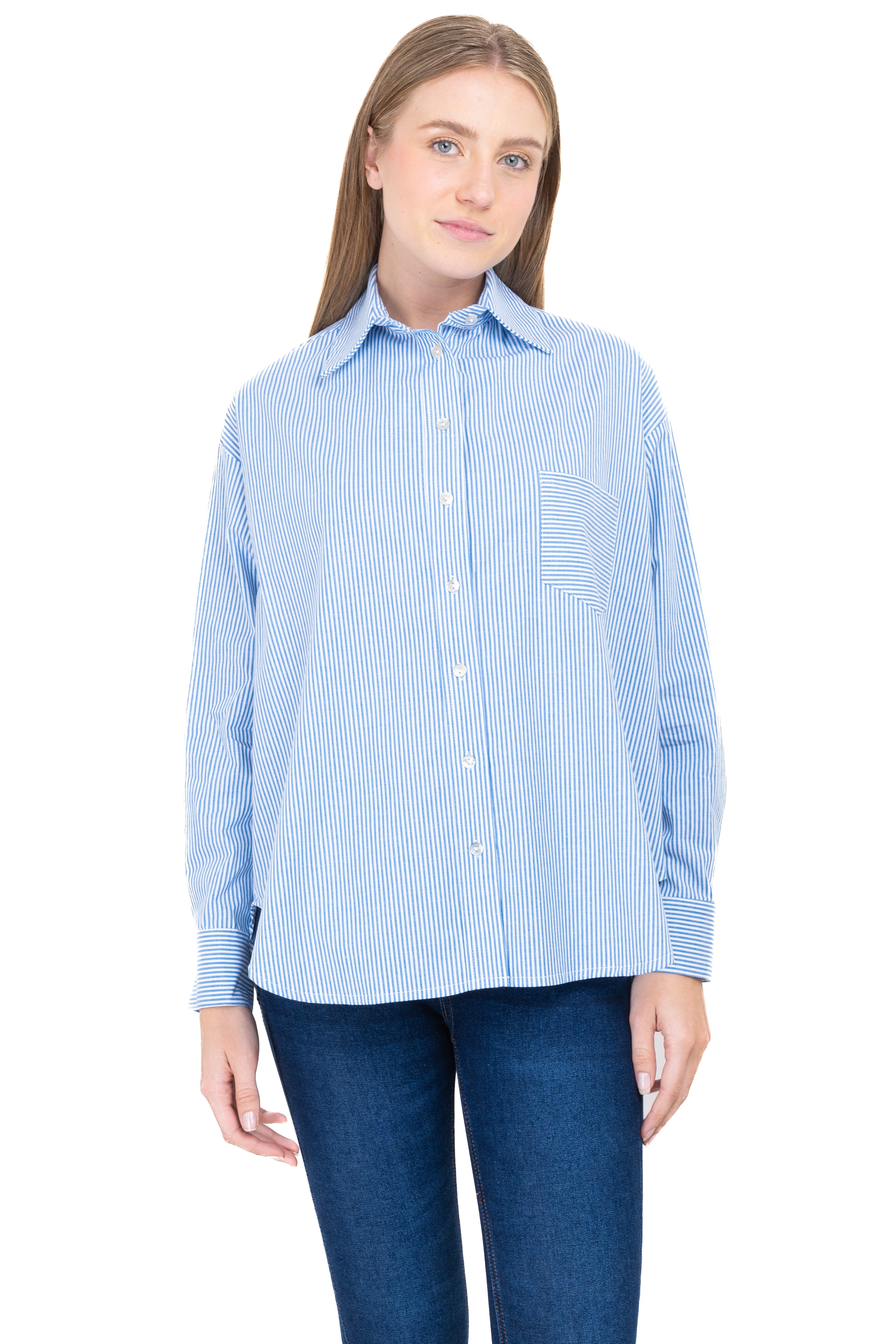 Camisa oversize rayas bolsillo sold by Shasa product image thumbnail 2
