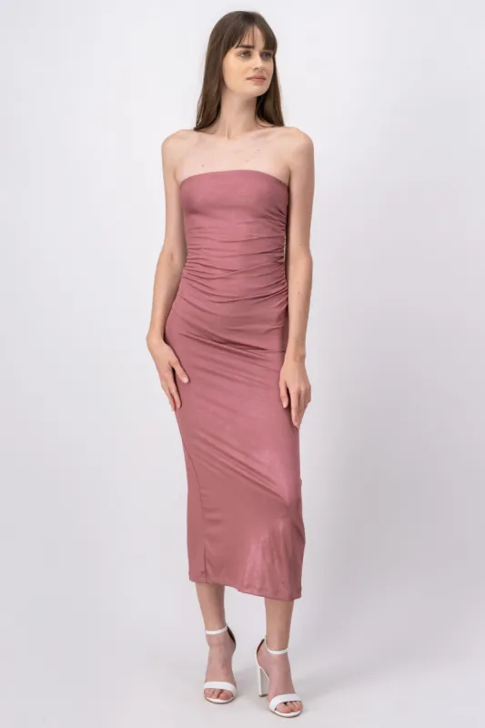 Vestido midi strapless brillos sold by Shasa