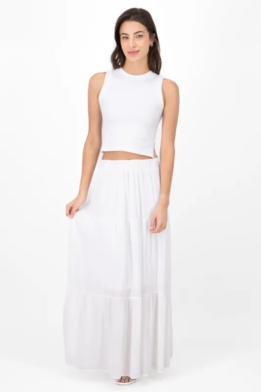 Falda Maxi Con Capas Lisa sold by Shasa