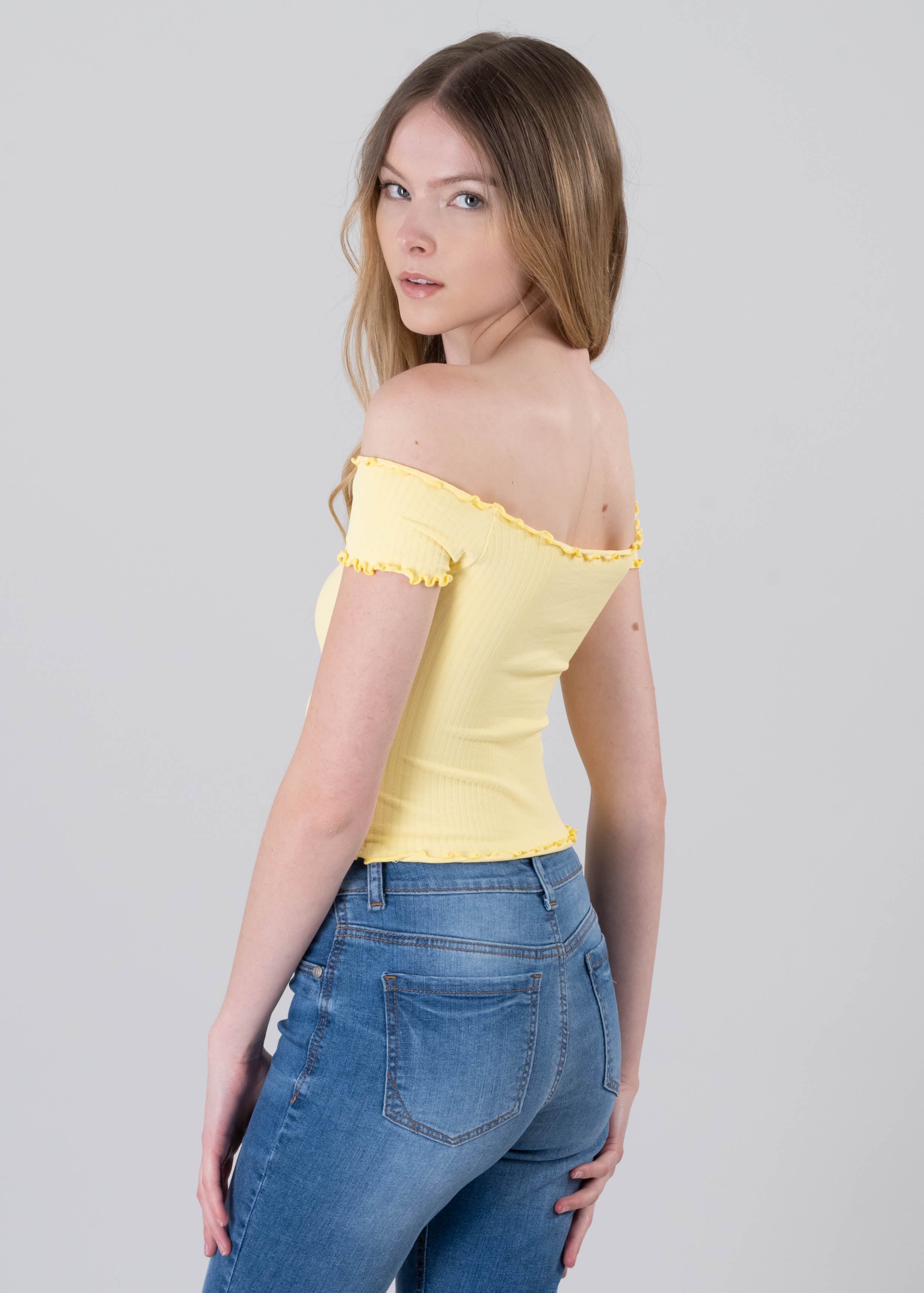 Top acanalado hombros descubiertos sold by Shasa product image thumbnail 5