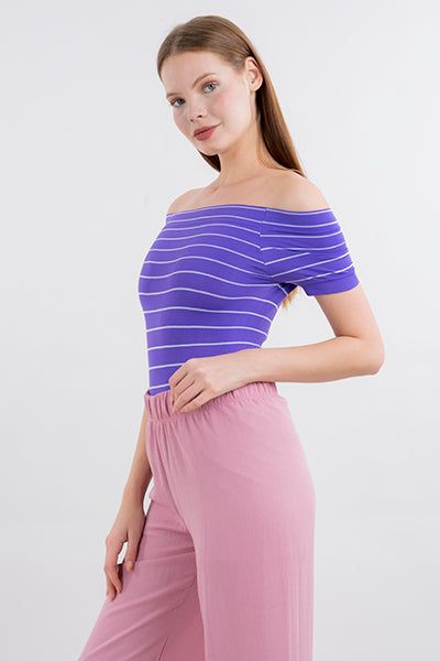 Bodysuit rayas hombro descubierto sold by Shasa product image thumbnail 3