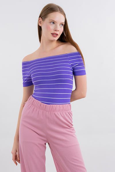 Bodysuit rayas hombro descubierto sold by Shasa product image thumbnail 2