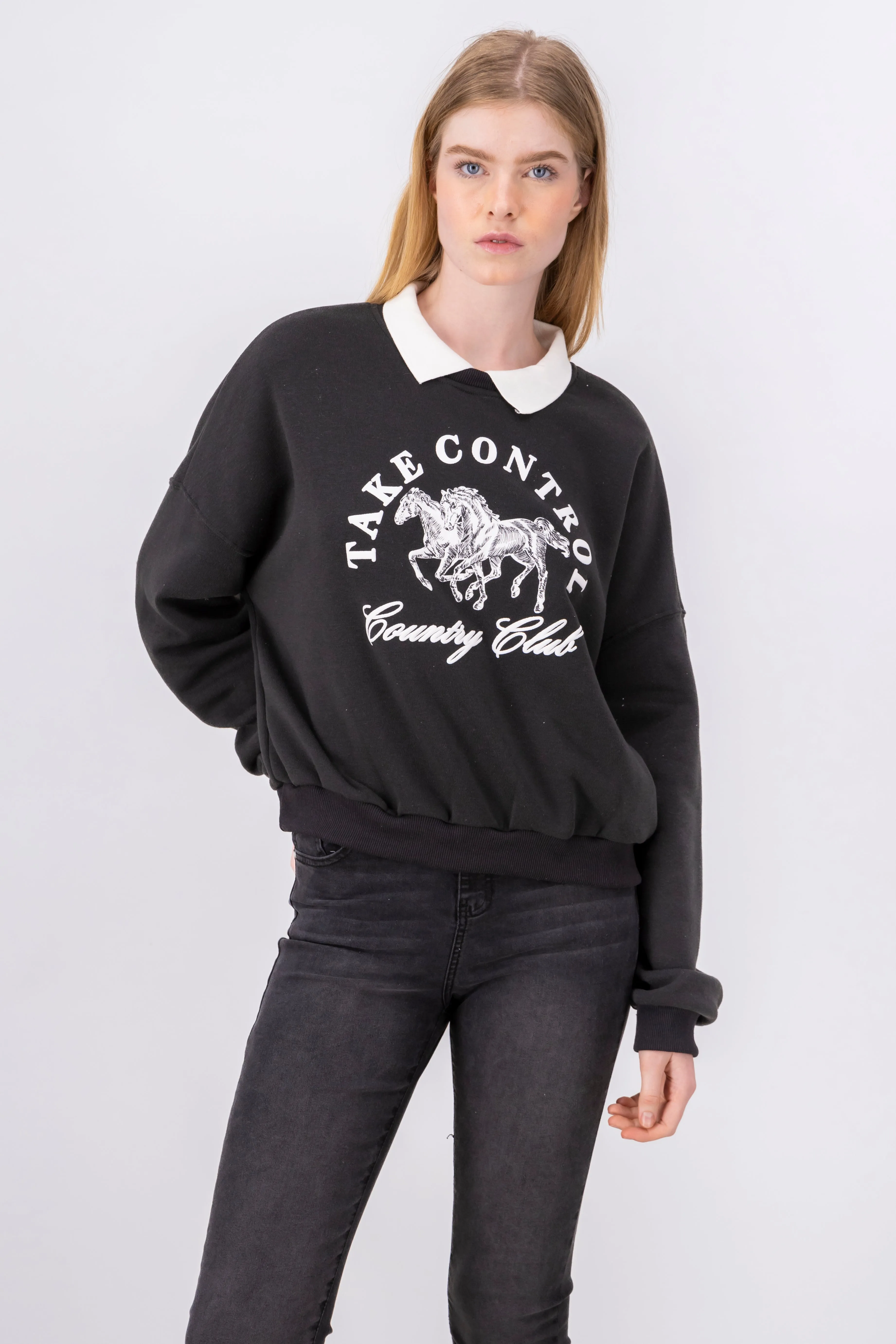 Sudadera cuello polo Take control sold by Shasa