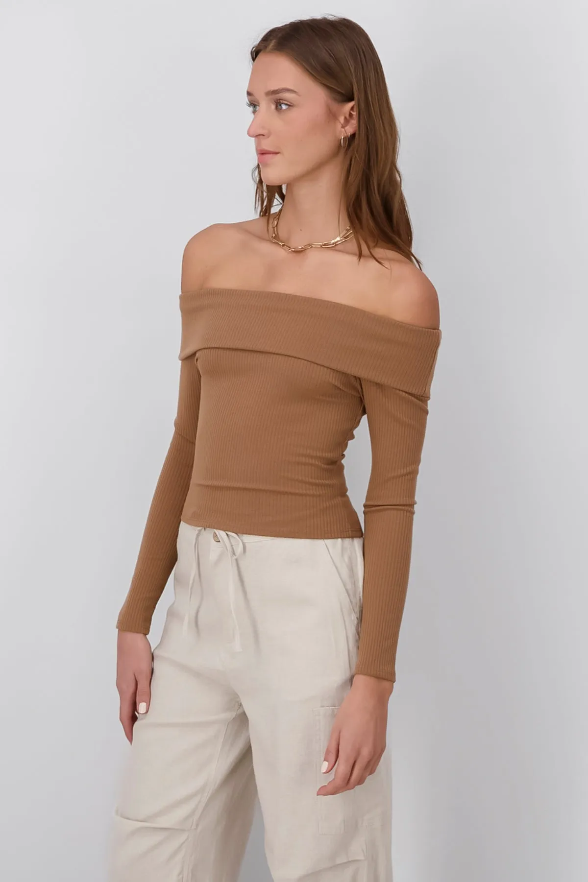 Top Rib Manga Larga Sin Hombros sold by Shasa product image thumbnail 3