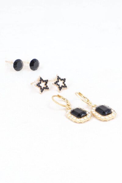 Set 3 Pares Aretes Estrella Cuadro Cristal sold by Shasa product image thumbnail 2