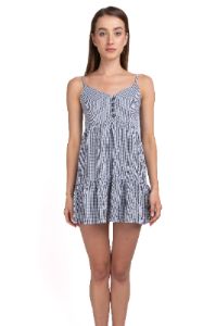 Vestido mini cuadros botones sold by Shasa