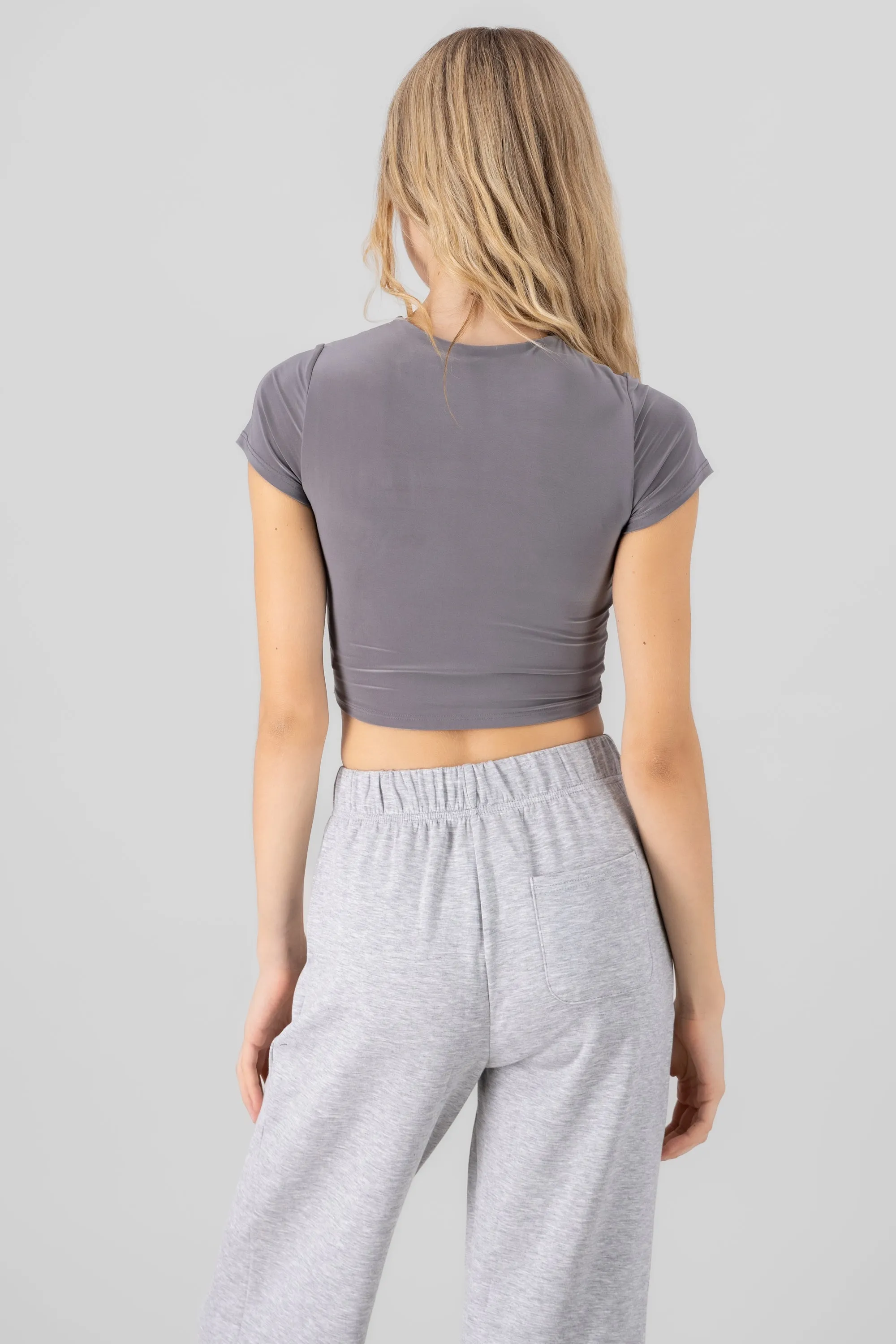 Top crop doble tela manga corta sold by Shasa product image thumbnail 4