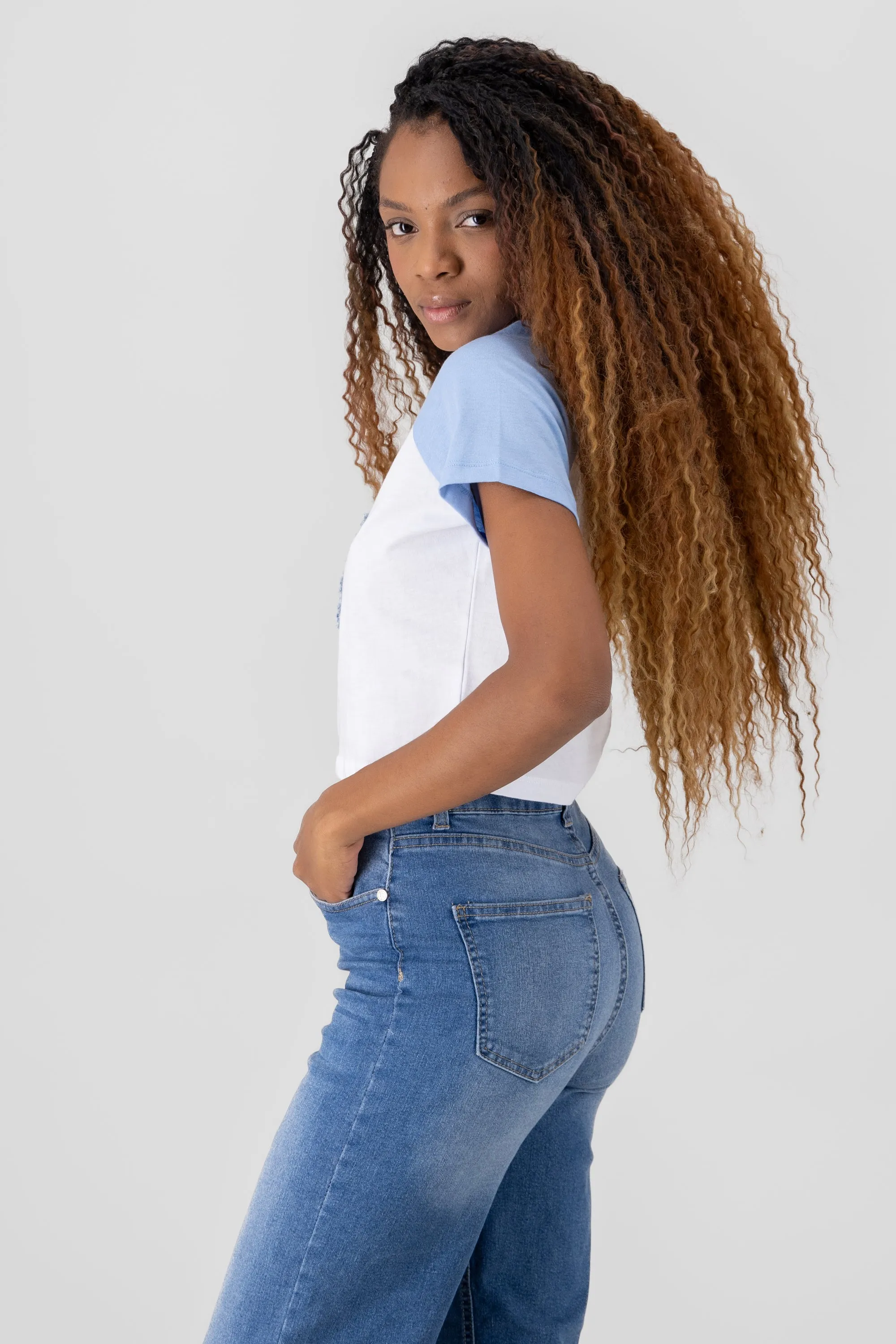 Playera crop parche estrella sold by Shasa product image thumbnail 3