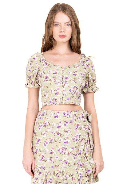 Top floreado manga abullonada sold by Shasa product image thumbnail 2