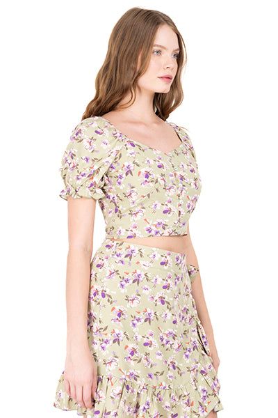 Top floreado manga abullonada sold by Shasa product image thumbnail 3