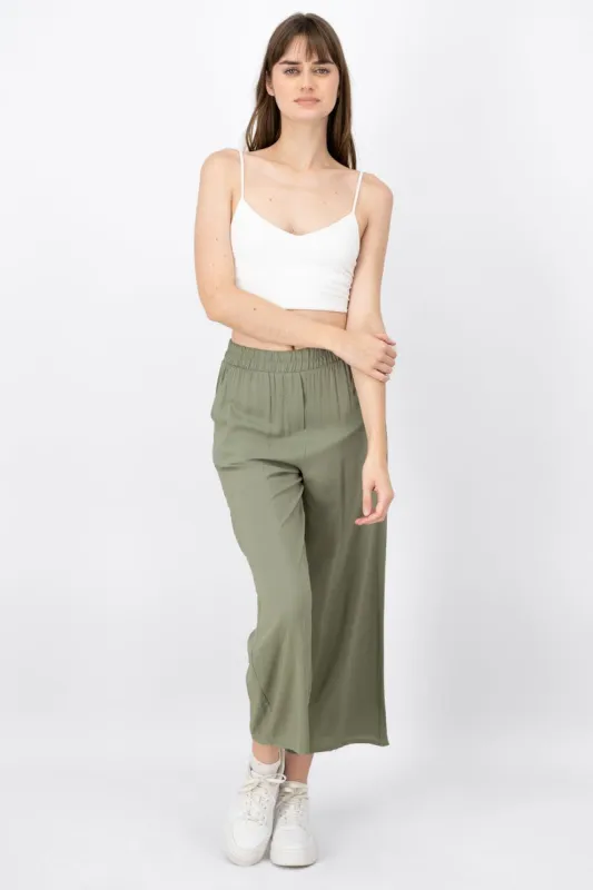 Pantalón Wide Leg Cintura Alta Fruncida sold by Shasa