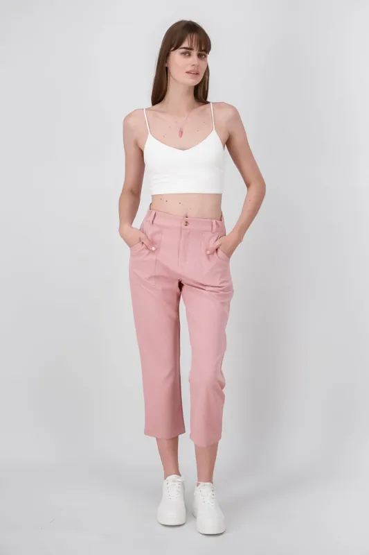 Pantalón Cintura Alta Capri Bolsas sold by Shasa