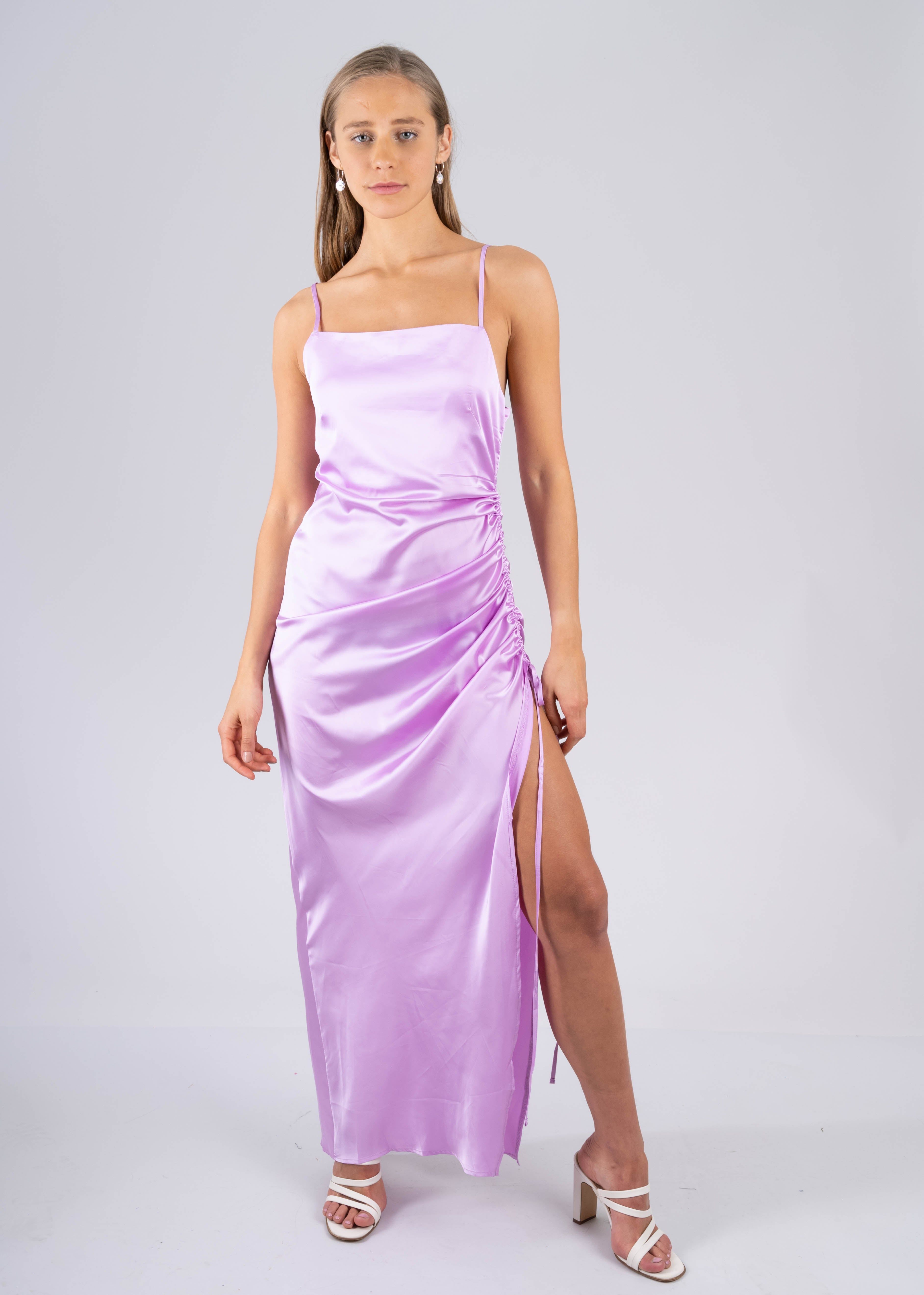 Vestido maxi satín fruncido jareta sold by Shasa product image thumbnail 2