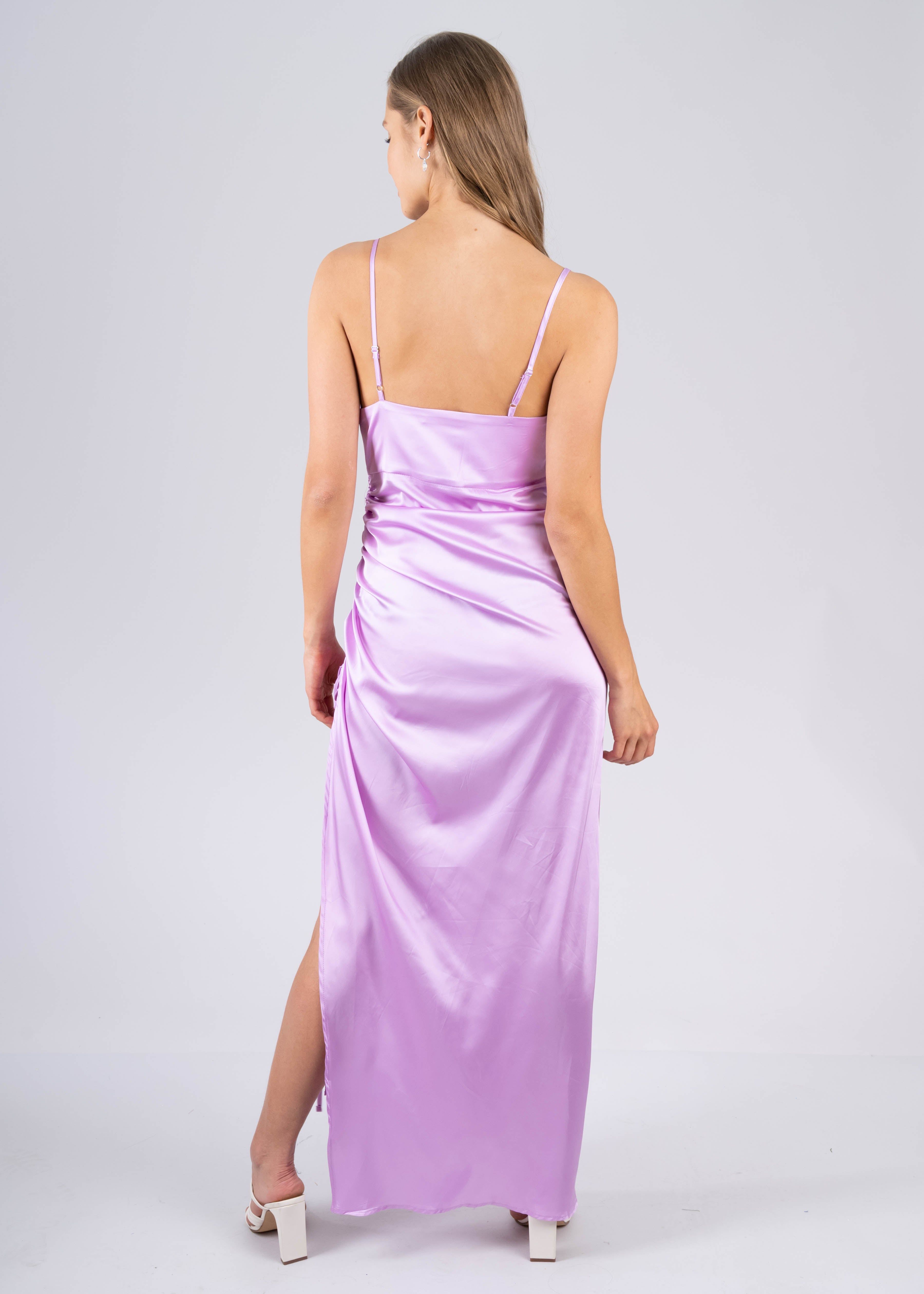 Vestido maxi satín fruncido jareta sold by Shasa product image thumbnail 4