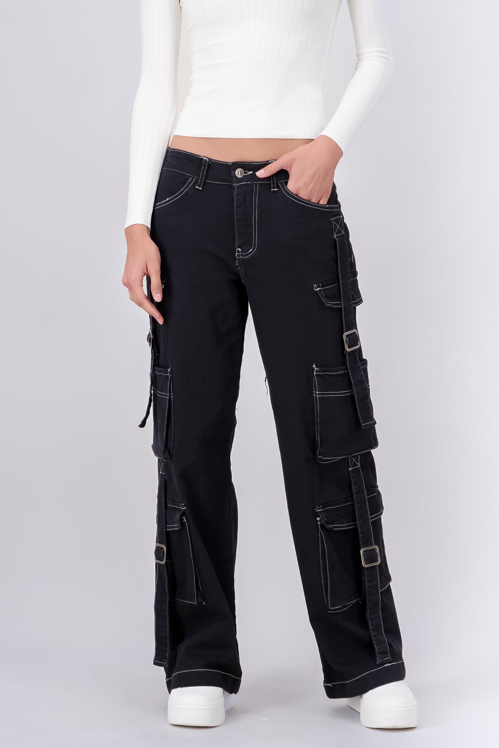 Pantalon Denim Wide Leg Cargo sold by Shasa product image thumbnail 2