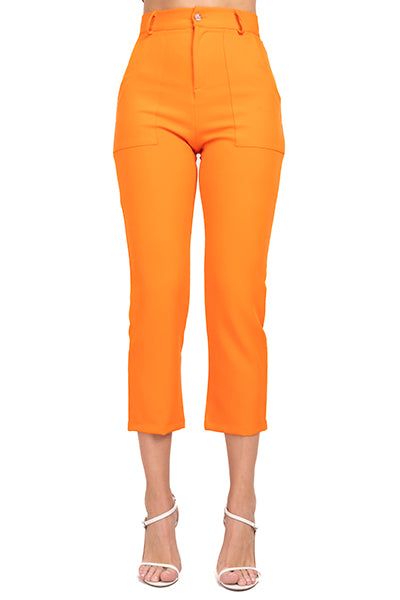 Pantalón Cintura Alta Capri Bolsas sold by Shasa