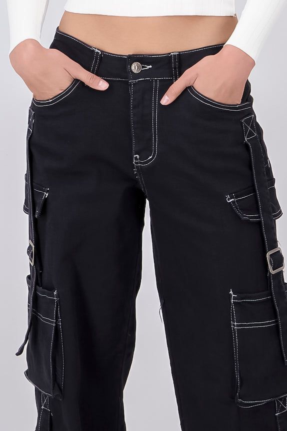 Pantalon Denim Wide Leg Cargo sold by Shasa product image thumbnail 5