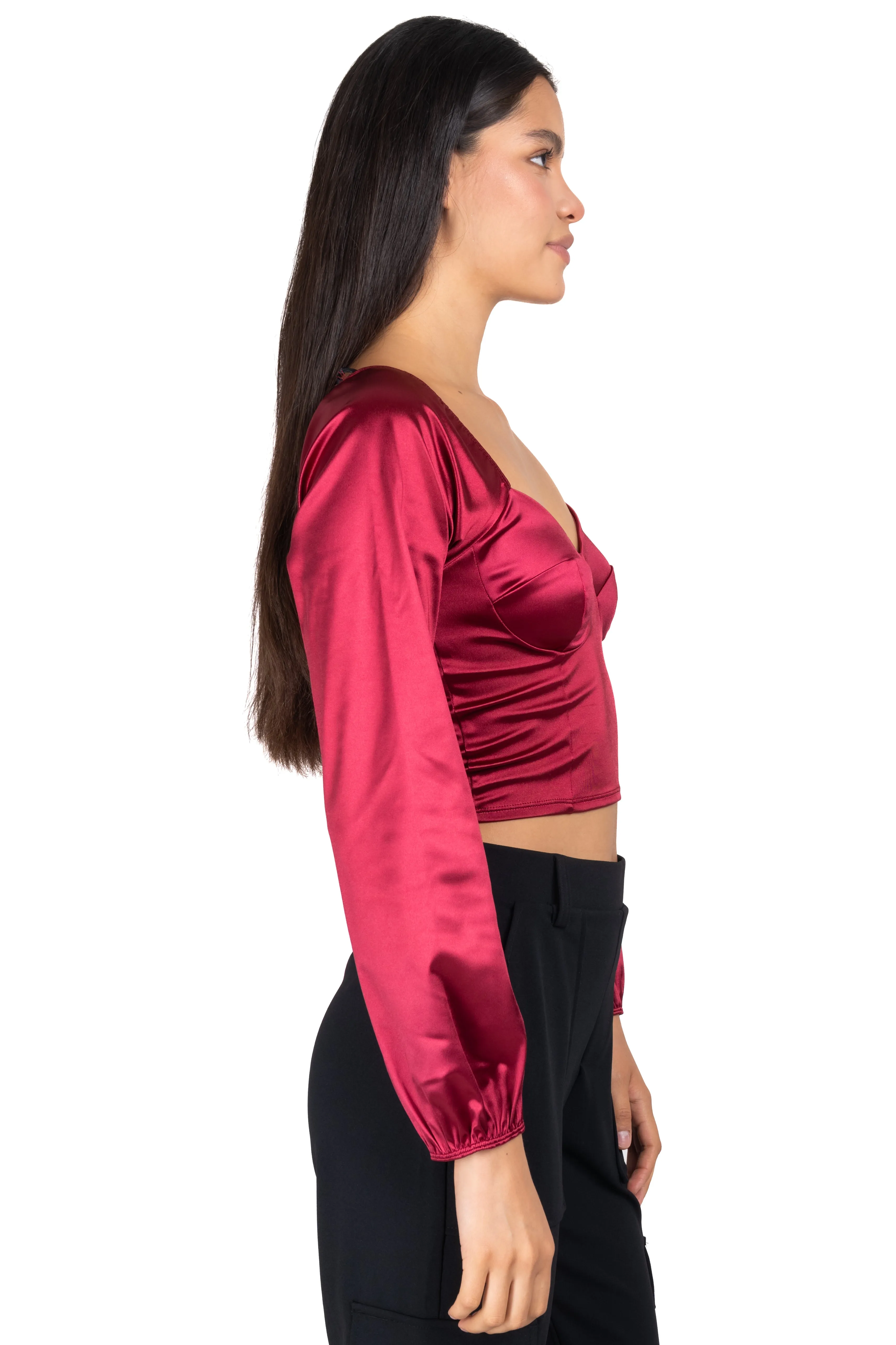 Blusa crop bustier satín sold by Shasa product image thumbnail 3