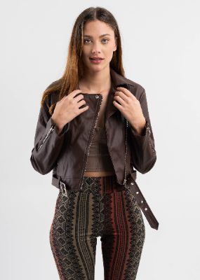 Chamarra biker efecto piel sold by Shasa