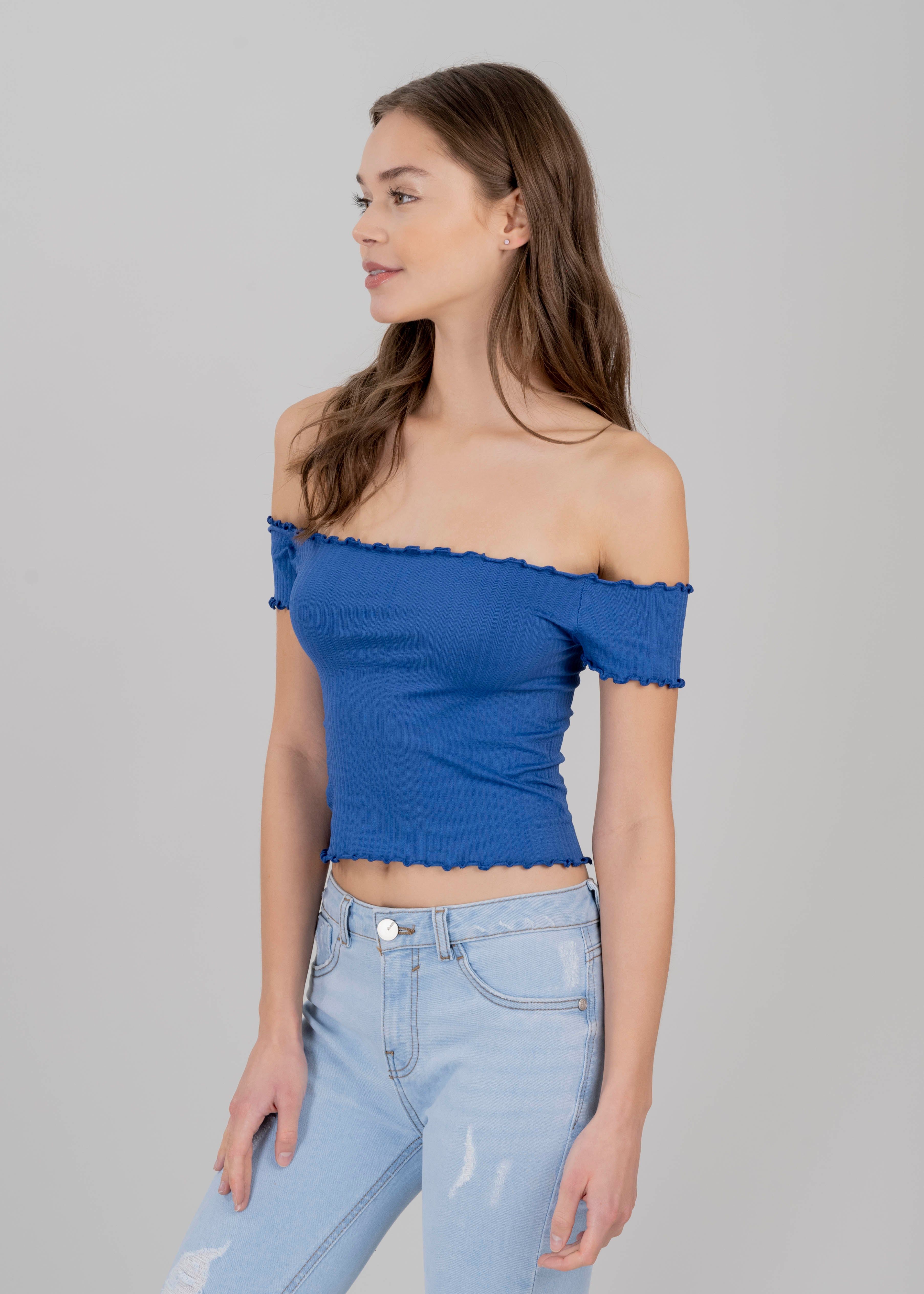 Top acanalado hombros descubiertos sold by Shasa product image thumbnail 3