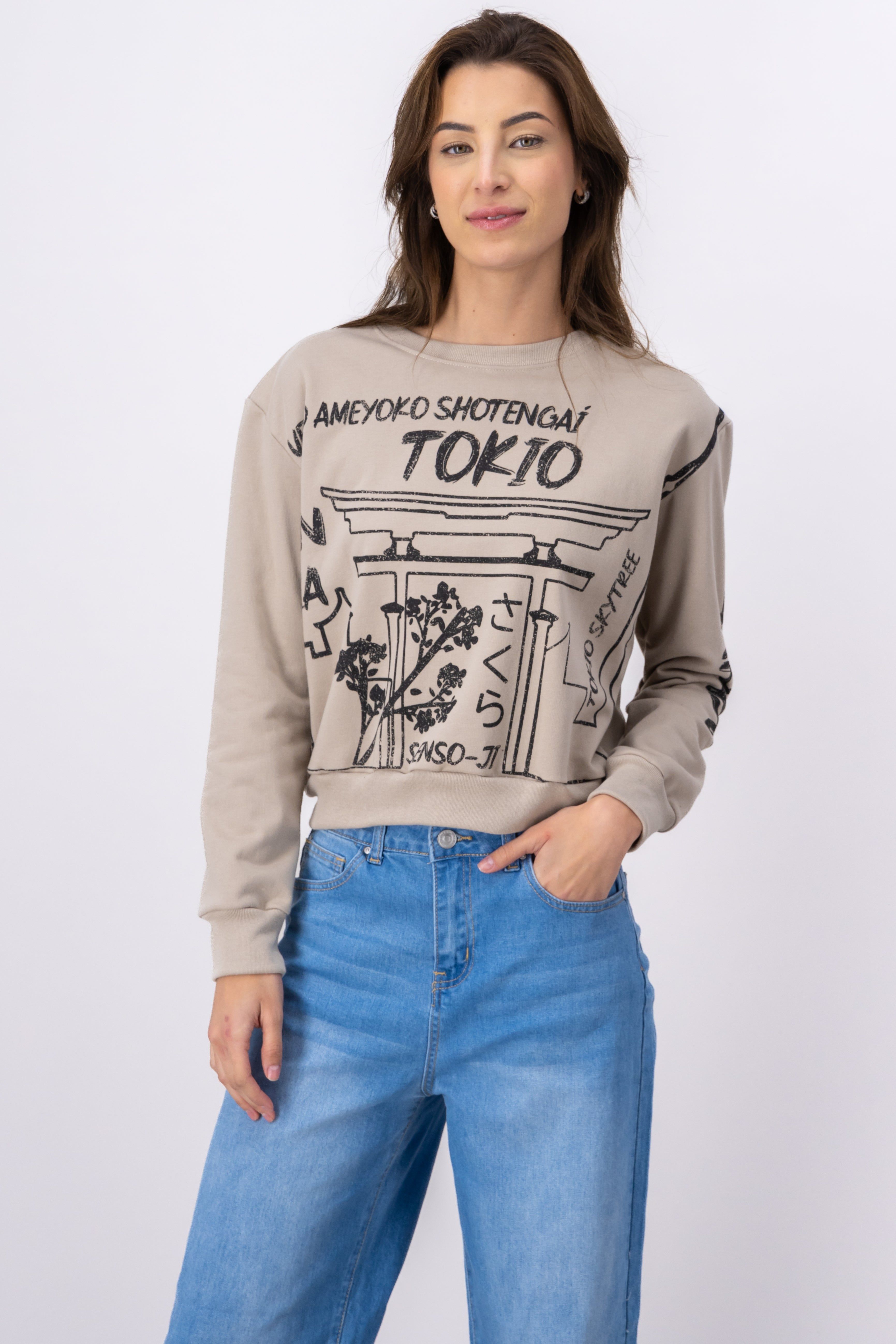 Sudadera crop sketch Tokio sold by Shasa